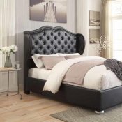 Clarice 302012 Upholstered Bed in Black Leatherette by Coaster