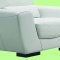 Contemporary Off White Full Leather Living Room Sofa w/Options