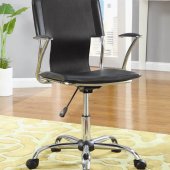800207 Adjustable Height Office Chair Set of 2 in Black & Chrome