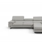 Piagge Motion Sectional Sofa Light Gray Leather by Beverly Hills