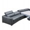312 Sectional Sofa in Dark Grey Leather by ESF w/Bed & Recliner