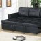 F6530 Convertible Sofa Bed in Black Faux Leather by Boss