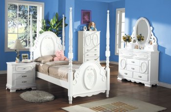 01657 Flora Kid's Bedroom in White by Acme w/Options [AMKB-01657 Flora]