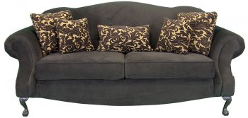 Chocolate Fabric Traditional Sofa & Loveseat Set, Optional Chair [CHFS-TU-2000-Nobel-Chocolate]