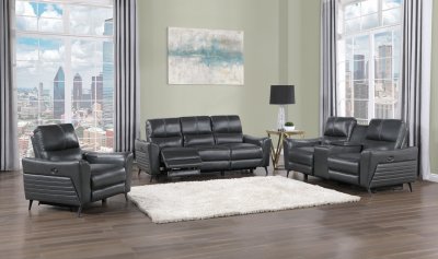 U1793 Power Motion Sofa in Blanche Charcoal by Global w/Options