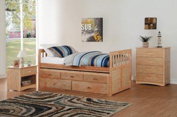 Bartly Bed B2043PRW in Natural Pine w/Trundle by Homelegance [HEKB-B2043PR-Bartly Pine]