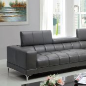 Bourdet Sectional Sofa CM6669GY in Bonded Leather Match w/Option
