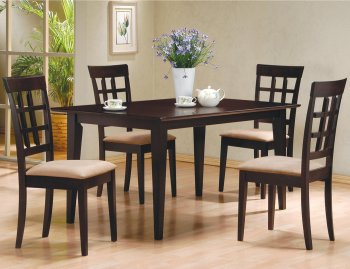 Cappuccino Finish Elegant Dinette With Soft Microfiber Seats [CRDS-100771]