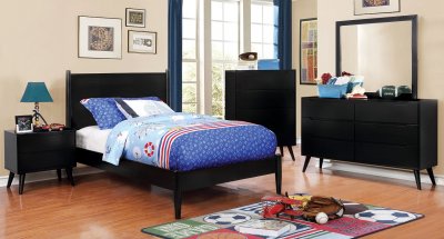 Lennart CM7386BK-T 4Pc Kids Bedroom Set in Black w/Options
