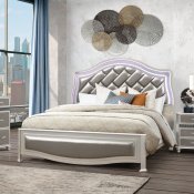 Remi Bedroom 3Pc Set King Bed & 2 Nightstands in Silver - Global