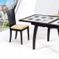 Wenge Finish Dinette With Decorative Glass Top