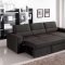 Brown Fabric Modern Convertible Sectional Sofa w/Storage