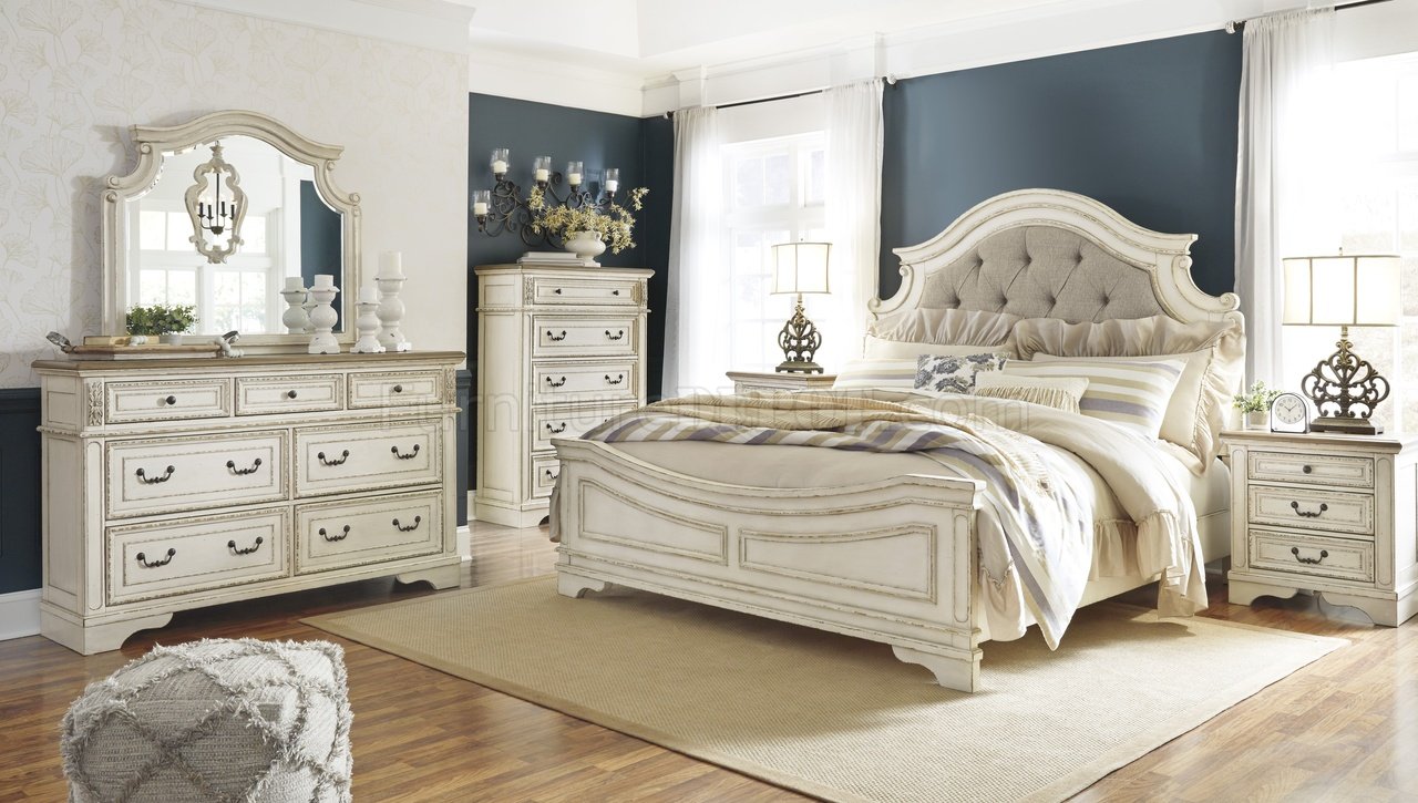 Realyn Bedroom B743 in Distressed White by Ashley w/Options - Click Image to Close