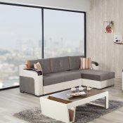 Divan Deluxe Sectional Sofa in Gray Fabric by Casamode