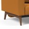 Cassius Quilt Sofa Bed Orange Fabric w/Wood Legs by Innovation