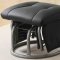 Black Letherette Modern Swivel Glider Chair w/Ottoman