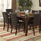 Espresso Finish Classic Dining Table w/Faux Marble Top & Options