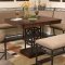Cherry Finish Wood & Metal Contemporary Counter Height Dinette