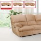 Light Brown Microfiber Modern Sectional Sofa w/Recliner Seats
