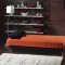 Rio Orange Fabric Convertible Sofa Bed w/Black Accents