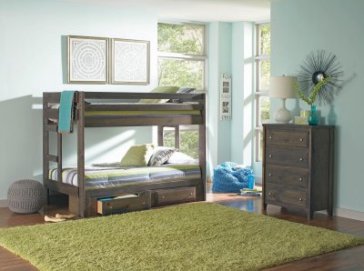 Wrangle Hill 400831 Bunk Bed in Gun Smoke by Coaster w/Options