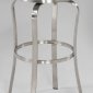 Stainless Steel Base & Red Seat Set of 2 Backless Barstools
