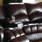 Brown Leatherette Home Theater Sectional W/Motorized Recliners