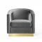 Frolick Accent Chair in Gray Velvet by Modway