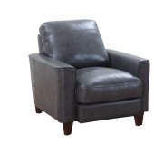 York Chair in Grey Leather by Beverly Hills