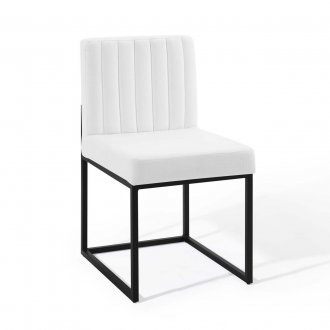 Carriage Dining Chair 3807 Set of 2 in White Fabric by Modway