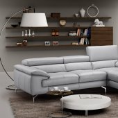 Liam A973b Sectional Sofa in Light Grey Premium Leather by J&M