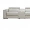 Picasso Power Motion Sectional Sofa Silver Grey Leather by J&M