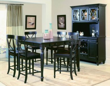 Black Finish Modern Counter Height Dining Table w/Optional Items [HEDS-715-36-Expedition]