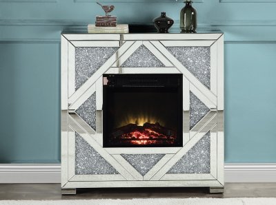 Noralie Electric Fireplace AC00515 in Mirrored by Acme