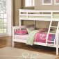 Chapman 460260 Twin over Full Bunk Bed in White by Coaster
