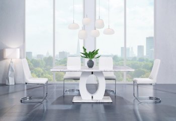 D894DT Dining Table in White by Global w/Optional D1067DC Chairs [GFDS-D894DT-D1067NDC-WH]