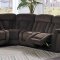 U9867 Motion Sectional Sofa in Brown Fabic by Global