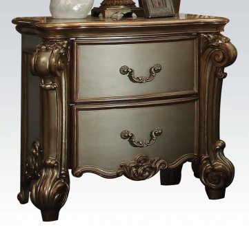 Vendome Nightstand Set of 2 23003 in Gold Patina by Acme