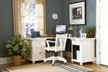 8891 Hanna White Home Office Corner Desk w/Options [HEOD-8891-01 Hanna]