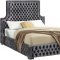 Sedona Upholstered Bed in Grey Velvet Fabric w/Options