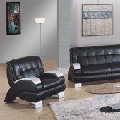 Two-Tone Black & Silver Stylish Contemporary Living Room