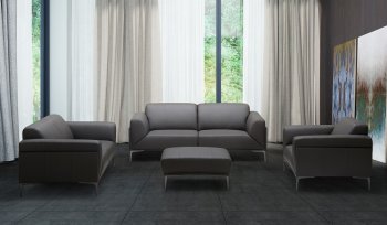 King Sofa in Grey Leather by J&M w/Options [JMS-King]