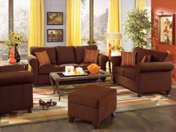 Chocolate or Butter Chenille Fabric Contemporary Livng Room Sofa [HLS-U455]