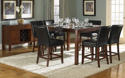 Cherry Finish Counter Height Contemporary Dining Table w/Options