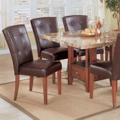 Bologna 07050 Marble Top Modern Dinette With Cherry Finish Base