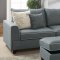 F6542 Sectional Sofa in Steel Color Fabric by Boss w/ Ottoman