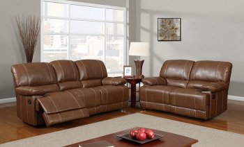 U9963 Reclining Sofa Brown Bonded Leather - Global Furniture USA [GFS-U9963]
