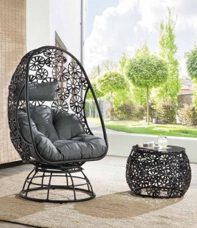 Hikre Outdoor Patio Lounge Chair & Side Table 45113 by Acme