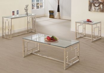 703738 Coffee Table 3Pc Set by Coaster w/Glass Top & Options [CRCT-703738]