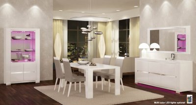 Elegance Diamond White Dining Table by At Home USA w/Options